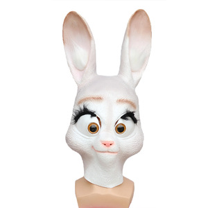 Masque de lapin Judy en latex, masque animal, accessoire de fête cosplay, taille unique - Product Image 2