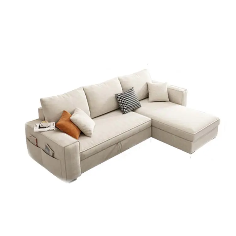 A basso prezzo valore salotto della città mobili divano a forma di l si trasforma in un letto per il tempo libero reclinabile in tessuto divano letto