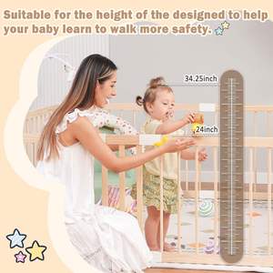 <span class=keywords><strong>Parc</strong></span> pour enfants en <span class=keywords><strong>bois</strong></span> de sécurité pour bébé pliant modulaire coloré avec tapis de jeu réglable pour bébés et tout-petits - Product Image 3