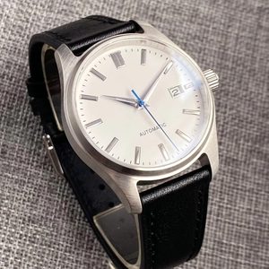 Montre mécanique pour homme ODM/ODM 39 mm, cadran blanc <span class=keywords><strong>GS</strong></span>, aiguille bleue, étanche 50 m, bracelet en cuir, montres classiques pour affaires - Product Image 2