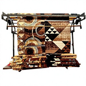 Tapis Adiva turc en polyester shaggy, tissé jacquard, fabriqué à la machine, à poils longs, rembourré, réversible, lavable, antidérapant - Product Image 1