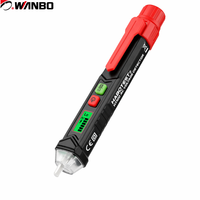 Detector de voltaje inteligente Wanbo-355 con pantalla LCD, alarma sonora y luminosa para la identificación de cables con corriente.