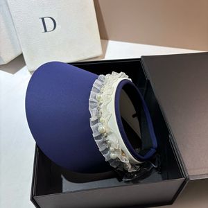 Élégant chapeau de <span class=keywords><strong>soleil</strong></span> coréen en dentelle perlée pour femme, double face, en soie glacée, idéal pour l'été et la plage - Product Image 3