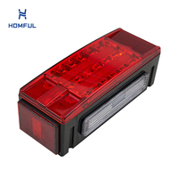 Feu arrière de remorque HOMFUL étanche à 20 LED avec barre d'avertissement diffuse, feux de gabarit latéraux et éclairage de plaque d'immatriculation pour remorques utilitaires et de camping-car