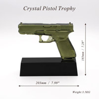 Elegante Soporte de Exhibición de Cristal Transparente para Pistola Hecho en EE. UU. Modelo 3D para Pistola Glock G17 G19 G43X Venta al por Mayor Otras Artesanías de Cristal