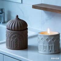 Moule en silicone ODIS pour pots en béton, résistant à la chaleur, fait main, style Art Déco, rond, pour décoration intérieure, jardinière, moules en résine pour bricolage