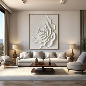 Conjunto de Pinturas Abstractas en Acrílico Hechas a Mano con Textura 3D, Estilo Wabi Sabi, Beige Neutro, Arte de Pared en Lienzo - Product Image 2