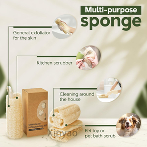 Logo personnalisé éponge <span class=keywords><strong>de</strong></span> <span class=keywords><strong>luffa</strong></span> naturelle exfoliant <span class=keywords><strong>de</strong></span> bain à base <span class=keywords><strong>de</strong></span> plantes/sans colorant/biodégradable pour la peau éclatante douche corps épurateur - Product Image 5