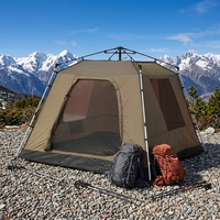 Tente de camping portable multifonctionnelle 2,35 m x 2,35 m pour 2-3 personnes, à montage rapide et automatique, avec structure en aluminium