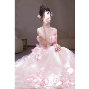 S2714L <span class=keywords><strong>abito</strong></span> rosa <span class=keywords><strong>monospalla</strong></span> di fascia alta fiore di fidanzamento festa di compleanno ospite <span class=keywords><strong>abito</strong></span> <span class=keywords><strong>da</strong></span> <span class=keywords><strong>cerimonia</strong></span> di formazione <span class=keywords><strong>abito</strong></span> <span class=keywords><strong>da</strong></span> sera <span class=keywords><strong>da</strong></span> sposa - Product Image 2
