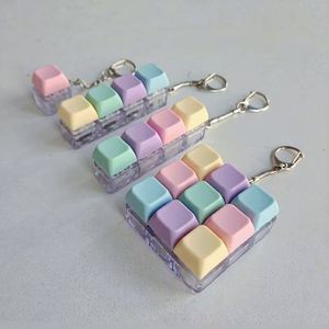 Wholesale Customizable Logo <b>Fidget</b> <b>Keychains</b> With Lights Macaron Color Click Toy Perfect Gift for Brand Promotions & Advertising - Product Image 1