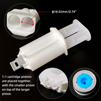 Seringue distributrice d'époxy manuelle 1:1 de 24 ml, à double cartouche avec piston, pour tube de mélange de colle bi-composant AB