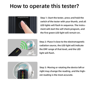 Detector Portátil de Radiación Electromagnética, Medidor de Intensidad de Campos Electromagnéticos EMF, 0~20+ MilliGauss, Luz LED - Product Image 6
