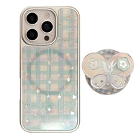 Coque de téléphone à support magnétique doré pour Iphone17 16 16pm 16plus 16pro 15 15pm 15plus 15pro 14pm 14plus 14pro 14 13pm 13pro 12 11