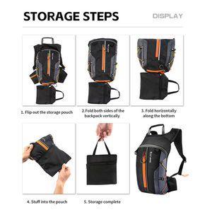 Sac à dos de vélo pliable ultraléger WEST BIKING 10L, respirant, imperméable, sac à dos de randonnée, sac à eau, sac à dos de vélo - Product Image 6