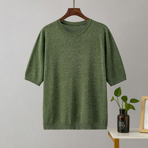 Camiseta de Punto de Alta Calidad, Personalizada, para Mujer, de Manga Corta, Cuello Redondo, Informal, para Verano - Product Image 2