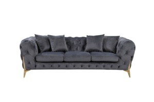 Nova Sang Trọng Tufted Nhung Chesterfield Đi Bộ Đồ Nội Thất Phòng Khách Phòng Khách <span class=keywords><strong>Sofa</strong></span> Bọc 2 Chỗ Ngồi Ghế <span class=keywords><strong>Sofa</strong></span> Với Chân Vàng - Product Image 6