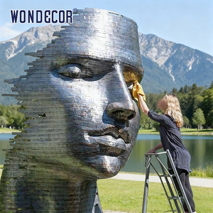 Gran arte de metal al aire libre "Heaven, I Am Watching You" Escultura de acero inoxidable - Product Image 2