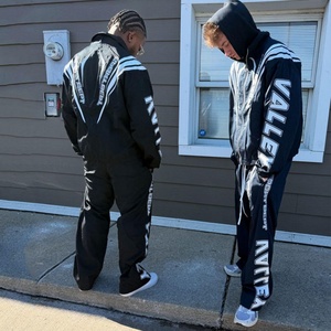 Survêtements personnalisés pour hommes en polyester, veste zippée en nylon patchwork et pantalon de jogging, ensembles de sport unisexes, coupe-vent en nylon, survêtement - Product Image 6