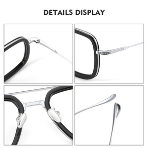 Jiojew Lunettes <span class=keywords><strong>de</strong></span> Vue Classiques Carrées pour Hommes, Monture Optique Ultra <span class=keywords><strong>L</strong></span>égère en Titane Pur Style Iron Man <span class=keywords><strong>de</strong></span> Haute Qualité - Product Image 6