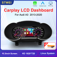 STWEI Écran numérique LCD 10,3 pouces pour AUDI A3 2013-2020 Tableau de bord Compteur de vitesse CarPlay sans fil Android Auto