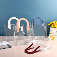 Sac à main transparent en plastique PVC dans un paquet de cadeau de mariage Instagram Party Candy Portable Bag Fashion Jelly Case avec poignée ronde