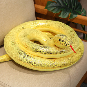 Peluche Gigante <span class=keywords><strong>Anaconda</strong></span> 2025, Serpente Morbido Imbottito Giallo Argento Nero Glitterato, Giocattolo in Peluche Verde, Bambole Serpente in Peluche - Product Image 2