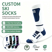 Chaussettes de sport thermiques épaisses personnalisées en gros, hauteur genou, chaudes pour le ski, le snowboard, la course à pied, antidérapantes