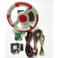 Kit de machine de jeu d'arcade de course en acier inoxydable, alimenté par USB, batterie rechargeable, volant, carte mère, sélecteur de pièces, DIY pour enfants