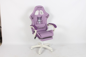 Yüksek Kaliteli Mor PC Oyun Koltuğu Benzersiz Minimalist Kaldırılabilir Ayarlanabilir Yönetici Döner Koltuğu Masajlı Soğutmalı Ofis Koltuğu - Product Image 2