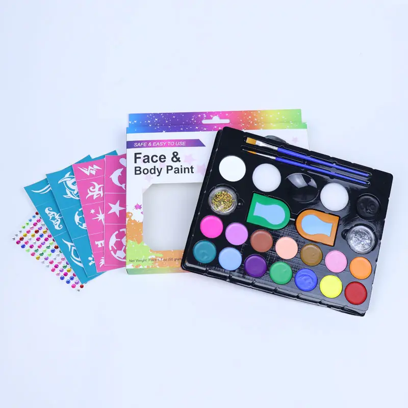 Water Based Face Paint Glitter Makeup Kit Facepainting