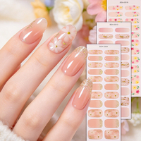 Stock disponible : 22 bandes de vernis à ongles en gel sans UV, qualité salon, finition brillante pour salons de manucure, autocollants pour ongles en gel sans cuisson