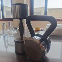 Kettlebell haltère en bois de noyer 14 kg avec cœur en acier inoxydable, poignée ergonomique, écologique, portable, pour entraînement de force à domicile