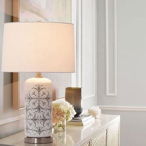 हाथ से पेंट पुष्प पैटर्न चीनी मिट्टी टेबल लैंप होटल के कमरे बेडसाइड दीपक कमरे में रहने वाले सोफे कैबिनेट सजावटी टेबल लैंप - Product Image 4