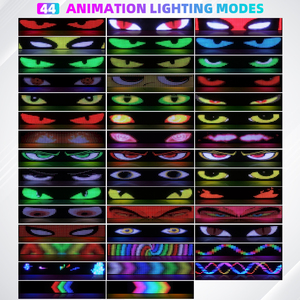 Lumière LED à panneau de pixels pour camion, télécommandée par application, effet 'Devil Eye', 12-24V, éclairage de texte personnalisable DIY, défilant, pliable, pour tableau de bord et pare-brise - Product Image 2