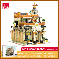JIESTAR 89120 City Street View Series DIY Puzzle Modelo Retro Coffee House Building Blocks Modular Plastic Toys Ornament Gift
