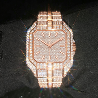 Montres pour hommes en moissanite testée au 100% par un testeur de diamants, montres mécaniques automatiques de luxe serties de pierres, avec boîte et certificat GRA