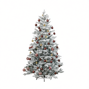 Árbol de Navidad Artificial Preiluminado Premium DB de 6 pies, con Agujas de Pino, Base Metálica, Luces Blancas Cálidas, Decoración Navideña para Interiores - Product Image 1
