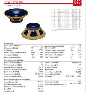 15100 Ferrite <span class=keywords><strong>15</strong></span> Inch Loa 600W RMS 4 Inch Bằng Giọng Nói Cuộn Dây 220Mm Nam Châm Âm Thanh Chuyên Nghiệp Giữa Phạm Vi Loa Cho Dòng Mảng - Product Image 5