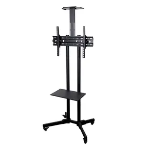 Height Adjustable 360 Degree Rotate TV Stand LED Mobile TV Cart For 60" To 90" Floor Stand Tv