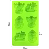 1042 6-Loch Weihnachts-Wapiti-Form Silikon-Kuchenform Silikon-Kerzenformen Seifenherstellungsform Geschenkbox Seife Kerze Harz