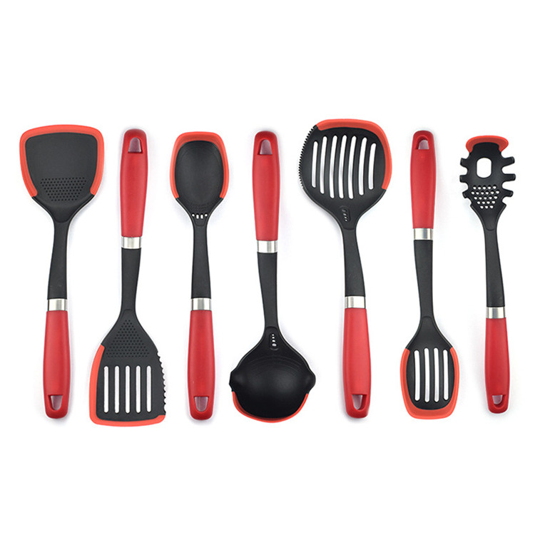 non toxic nylon and silicone edging kitchen cooking utensils heat resistant kitchen utensils set