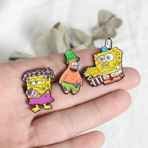 Heißer Cartoon-Schwamm-Metallbrosche, Soft-Emaille-Pin, Patrick Star, lustige, fröhliche Brosche, Großhandel auf Lager - Product Image 2