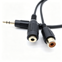 Cable Divisor de Audio en Y de 3.5mm Macho a 2 RCA Hembra para Estéreo de Coche y Hogar, Arnés de Cableado para Altavoz y Amplificador