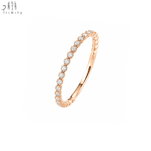 Anillo Apilable de Diamantes Naturales en Oro Rosa de 18K, Estilo Moderno y Minimalista, Joyería Fina al por Mayor, para Uso Diario, de Lujo, en Oferta - Product Image 3