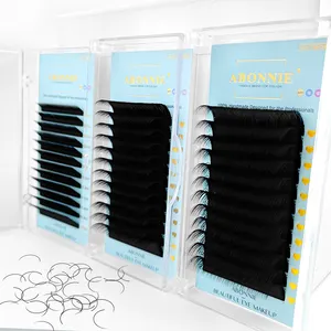 Abonnie Classic Eyelash Extension Supplies 8-25mm Velvet Lash Trays .03 C CC D DD M L Handmade Cashmere Lashes Extensions