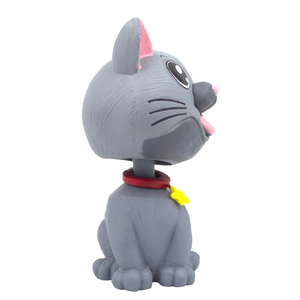Grey Cat Bobblehead Dashboard Figurine Cute Animal Car Dashboard Decoration Resin <b>Toy</b> for Office <b>Desk</b> Home Decor Gift - Product Image 3