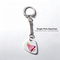 Porte-clés et pendentif avec guitare, personnalisé, au choix