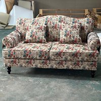 Chinesischer Landhausstil Dreisitzer Chesterfield-Sofa mit Umweltfreundlichem Schwamm, Langlebigem Holzrahmen und Jacquard-Stoff für Wohnzimmer, Apartment und Einkaufszentrum