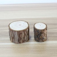 Bonne qualité Sanhe fait à la main bricolage matériaux copeaux de bois petits blocs de bois jetée en bois souche ronde décoration de noël Base photographie Lo